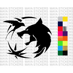 Witcher wolf and birds decal sticker for cars, bikes, laptops and others