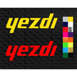 Yezdi new 2022 text logo stickers for motorcycles and helmets ( Pair of 2 stickers ) 