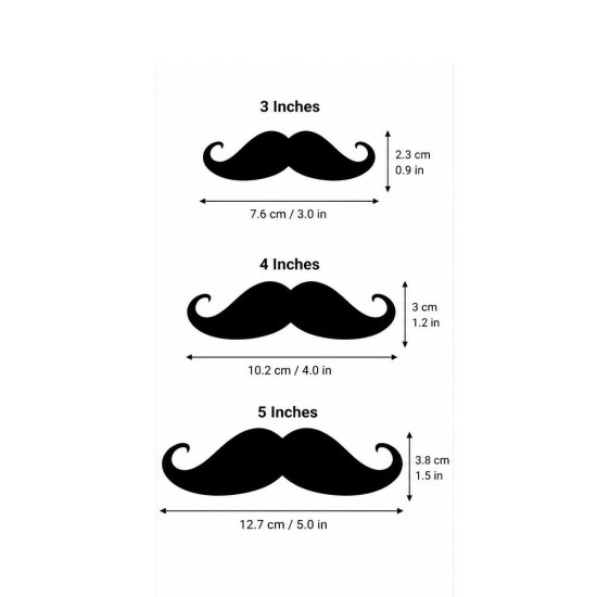 Moustache / Mooch sticker for cars, bikes, laptops and mobile (3 piece)