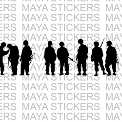 Band of Brothers Soldiers silhouette for cars, laptop, wall