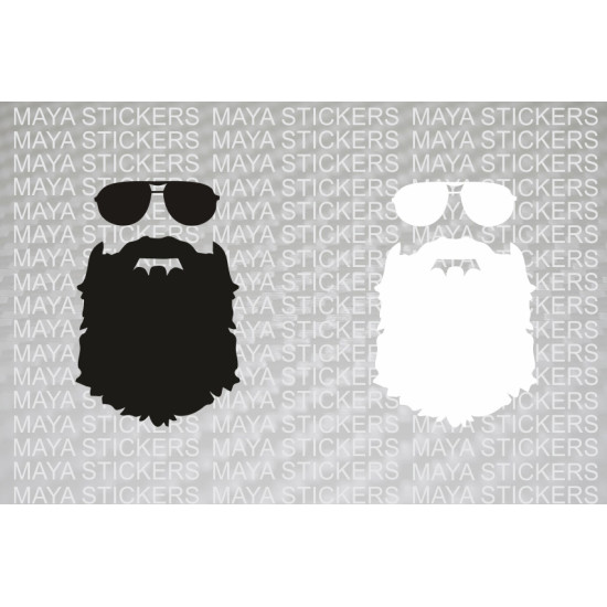 Beard with Glasses sticker for Cars, Bikes & Laptop. Pair of 2 Stickers