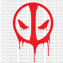 Deadpool vinyl decal / sticker for car, bikes and laptop. Available in custom colors and sizes