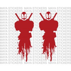 Deadpool bleeding style vinyl decal / sticker for cars, bikes  ,laptop and mobile (pair of 2 stickers)