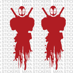 Deadpool bleeding style vinyl decal / sticker for cars, bikes  ,laptop and mobile (pair of 2 stickers)