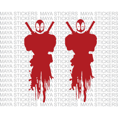 Deadpool bleeding design unique sticker for cars, bikes and laptop