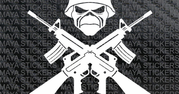 thumbnail image 2 of AK-47 Die-Cut Sticker - Black & Gold With Rifle Image (Decal) 2 of 5