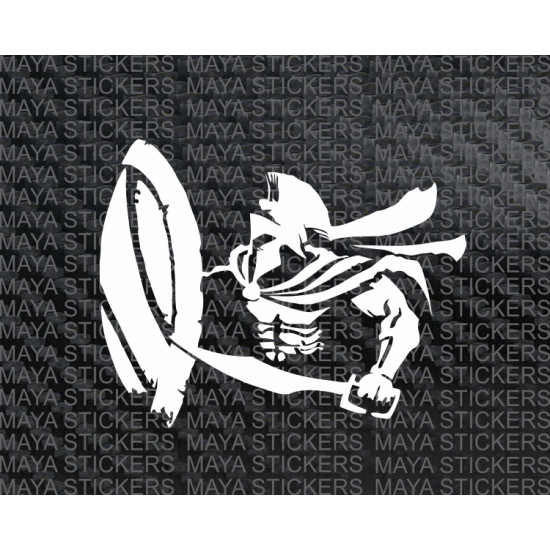 Spartan warrior with sword vinyl decal sticker for cars, bikes, laptop
