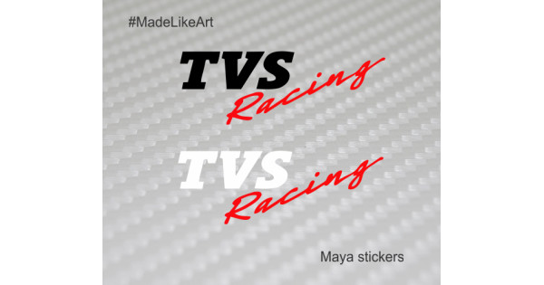 Pair Of 2 Tvs Racing Logo Stickers For Apache Rtr Helmets And