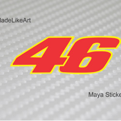 46 number Valentino Rossi racing sticker in Dual color for bikes, helmets
