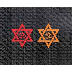 Om sticker with unique star design for cars, bikes, scooty, laptops 