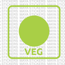 Veg - Vegetarian sign symbol sticker for Wall and doors