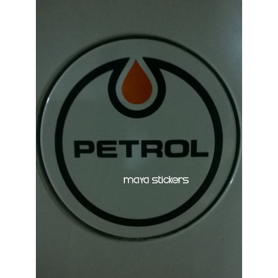 'Petrol' creative drop shaped fuel tank lid sticker for Cars. 