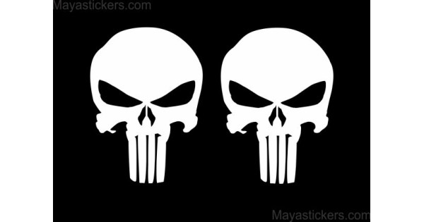 Punisher skull decal sticker in custom colors and sizes
