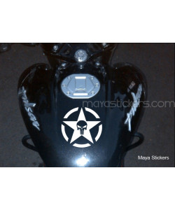 Skull in star sticker for Bajaj Pulsar fuel tank