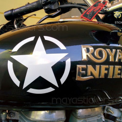 Stencil style star decal sticker  for bikes, cars, royal enfield (pair of 2)