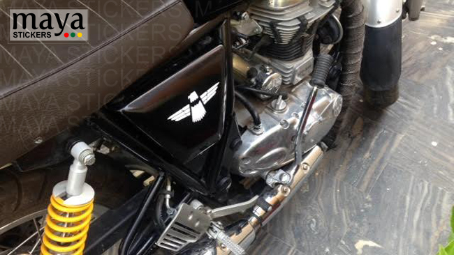 eagle sticker on black royal enfield continental GT