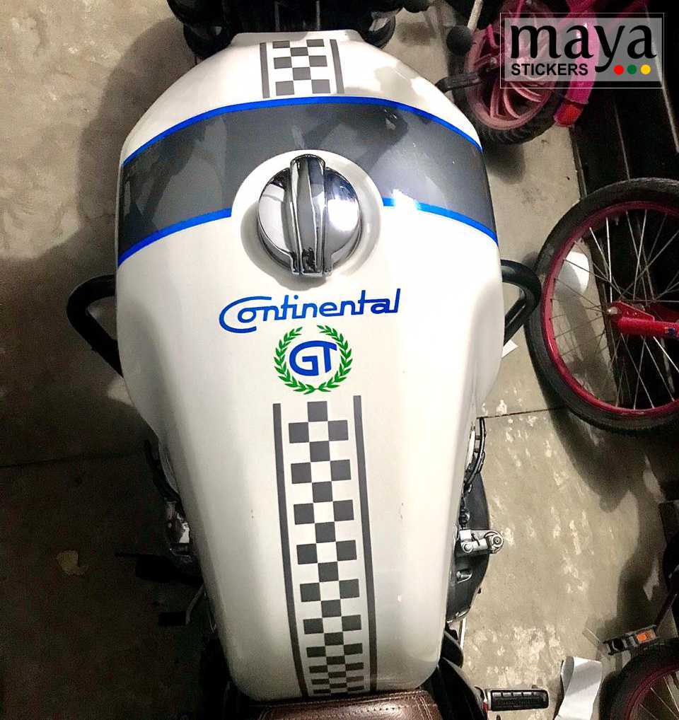 tank stripes and continental gt sticker on tank of white RE GT 650