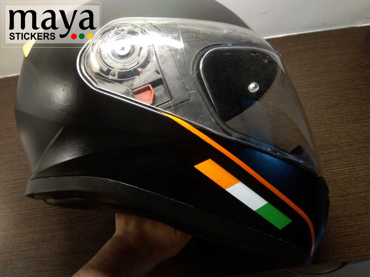 Indian flag stripe sticker for helmet